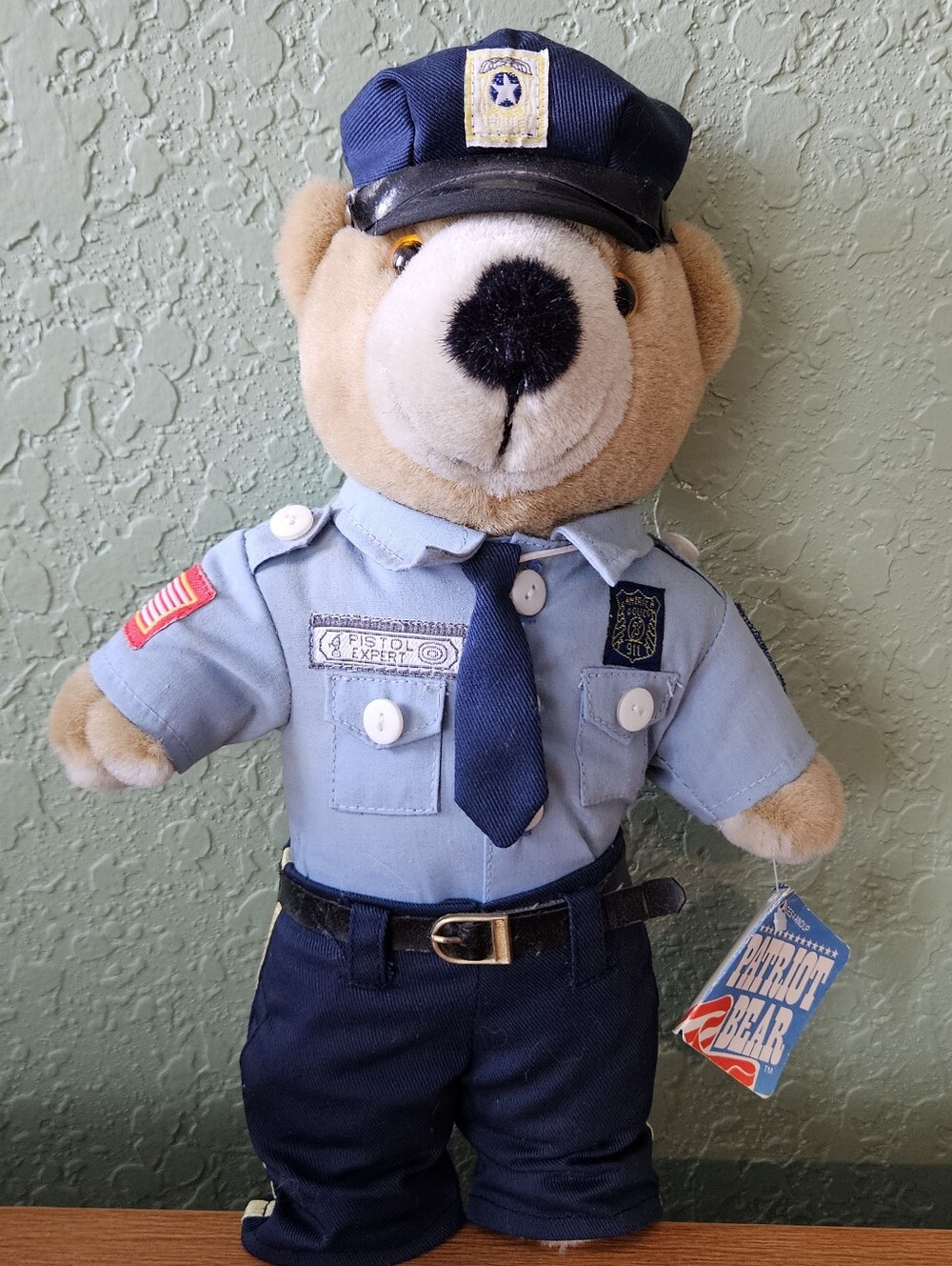 Vintage with Tags- Patriot Bear Police Officer Pistol Expert JJ Wind 1994 Teddy